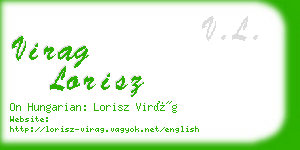 virag lorisz business card